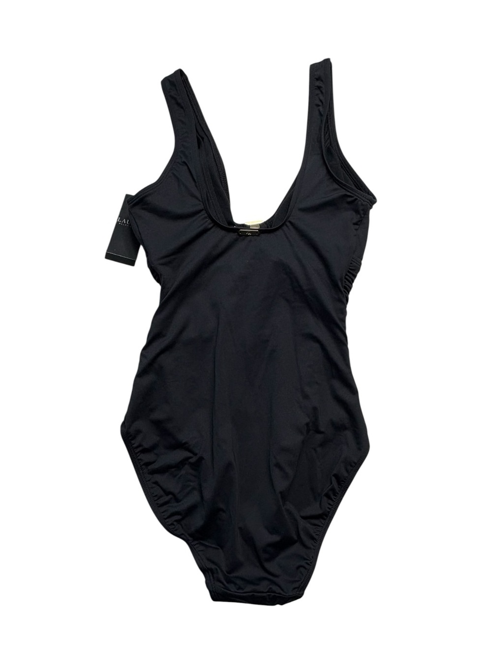 NWT Lauren Ralph Lauren Black Ring Front One Piece Swimsuit Size 4 - Picture 9 of 15